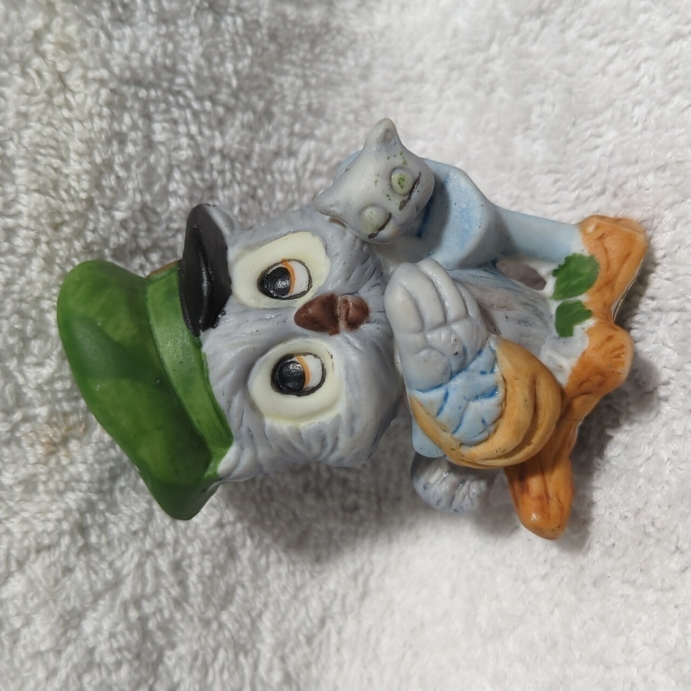 Brinn's Vintage Mail Carrier Owl Ceramic Figurine